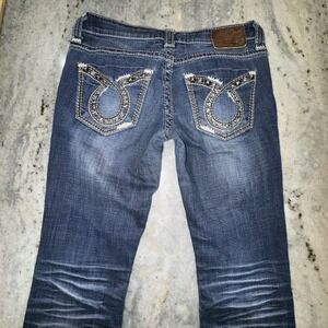 Big Star Liv Women's 26 Long Embellished Jeans Bootcut Low Rise Western Cowgirl